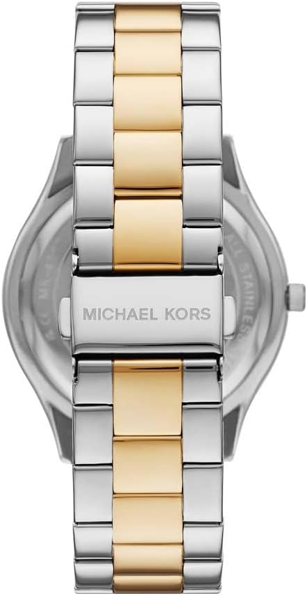 Michael Kors Reloj Slim Runway para mujer, 42 mm, movimiento de cuarzo a tres agujas con correa de acero inoxidable