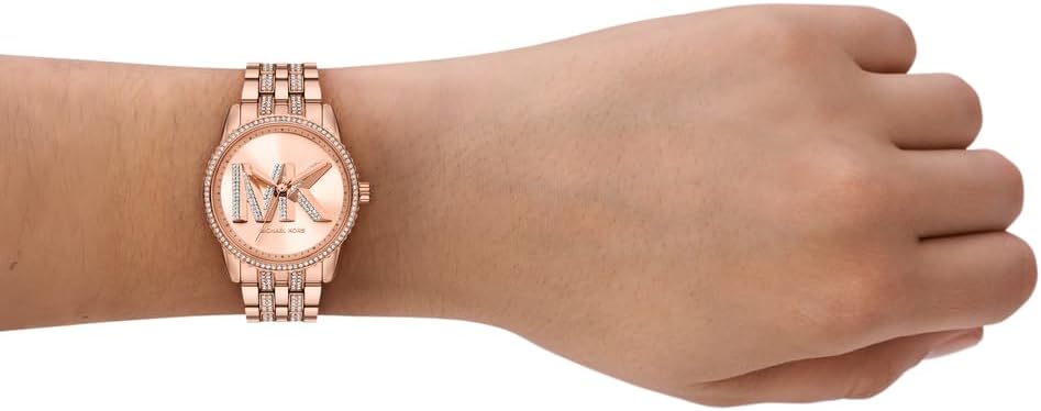 Michael Kors Bryant horloge voor dames, kwartsuurwerk met drie wijzers en band van roestvrij staal of keramiek