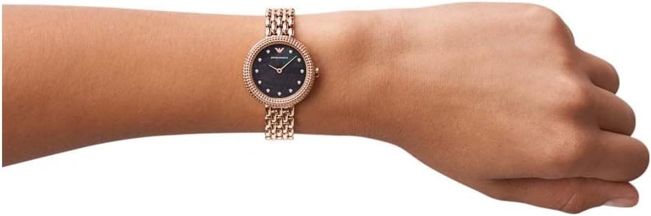 Emporio Armani Roségoudkleurig Roestvrijstalen Horloge met Twee Wijzers