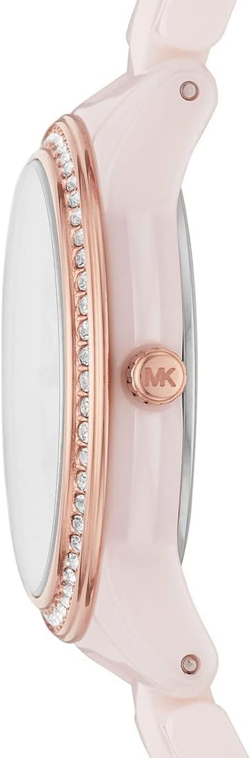 Michael Kors Runway Horloge voor dames, kwartsuurwerk met horlogeband van roestvrij staal, keramiek of leer