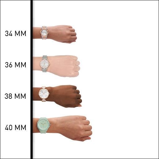 Armani Exchange Roestvrij stalen dameshorloge met drie wijzers, 36 mm behuizingsgrootte, roestvrijstalen mesh-armband