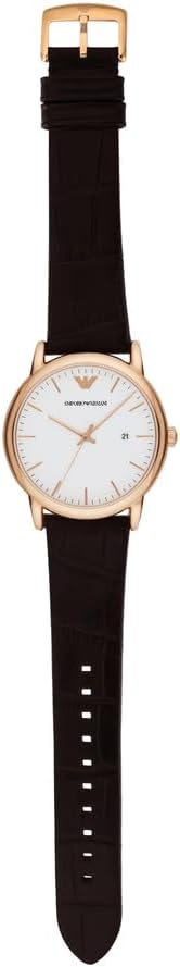 Emporio Armani Herenhorloge met drie wijzers, roestvrijstalen horloge, 43 mm kastgrootte