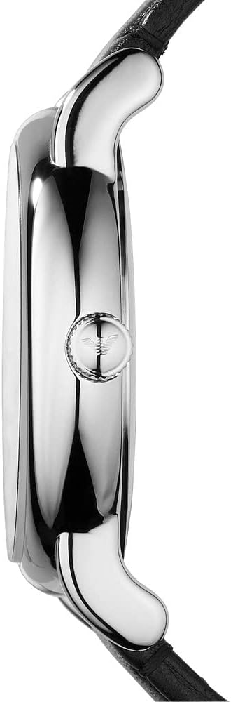 Emporio Armani Herenhorloge met drie wijzers, roestvrijstalen horloge, 43 mm kastgrootte