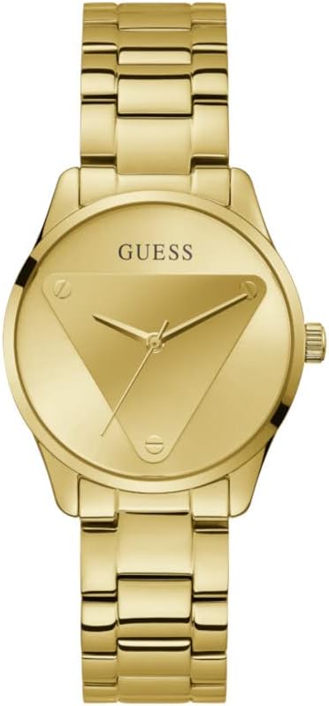 Guess Dames 36 mm horloge, Goudkleur/Gouden Toon/Champagne, EMBLEEM