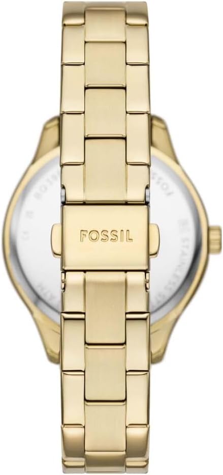 FOSSIL BQ3961 Rogge Quartz analoog polshorloge voor vrouwen, 36 mm kast diameter, goud/zilver, Goud/Zilver, armband