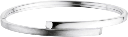 Dames Armband bangle mat/glans - Echt Zilver - Armband - Cadeau - Stijlvol - Zilverkleurig
