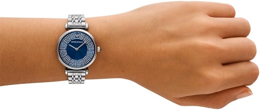 Emporio Armani Vrouwen Analoge Quartz Horloge Met Roestvrij Stalen Band AR11627, Zilver