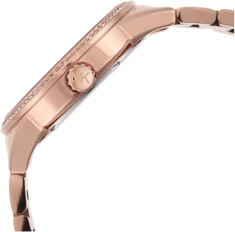 Michael Kors Bryant horloge voor dames, kwartsuurwerk met drie wijzers en band van roestvrij staal of keramiek