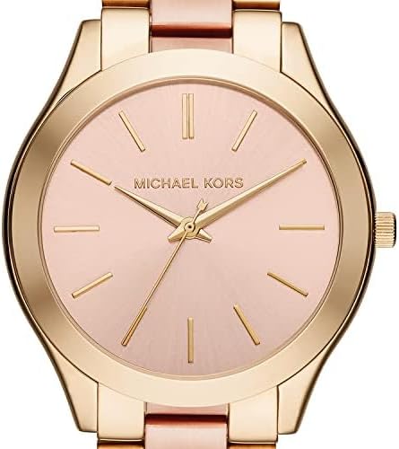 Michael Kors Reloj Slim Runway para mujer, 42 mm, movimiento de cuarzo a tres agujas con correa de acero inoxidable