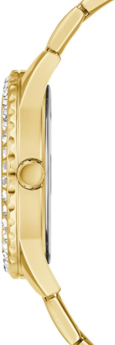 GUESS Dames sport glitter & kristal 38mm horloge, Goud-Toon/Zwart, one, armband