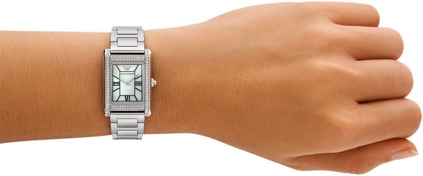 Emporio Armani horloge voor dames, kwartsuurwerk en kastmaat 31 mm met roestvrij stalen, lederen of siliconen band