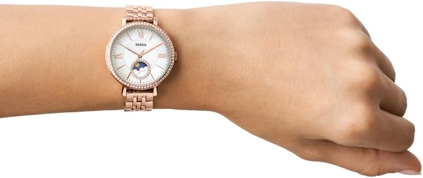 Fossil Jacqueline Watch for Women, multifunctional movement with Stainless steel or Leather Strap