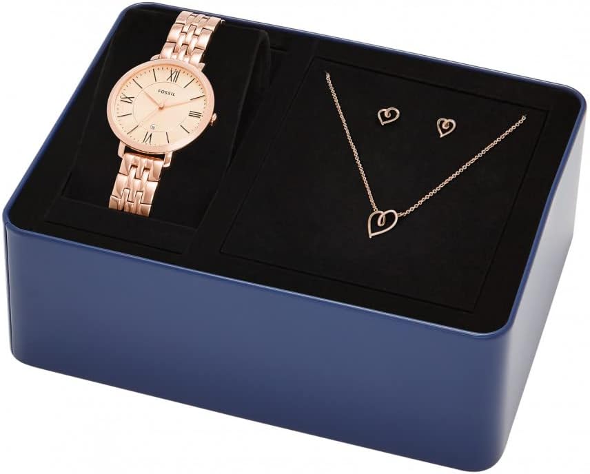 Fossil Jacqueline Watch for Women, Quartz movement with Stainless steel and leather Strap