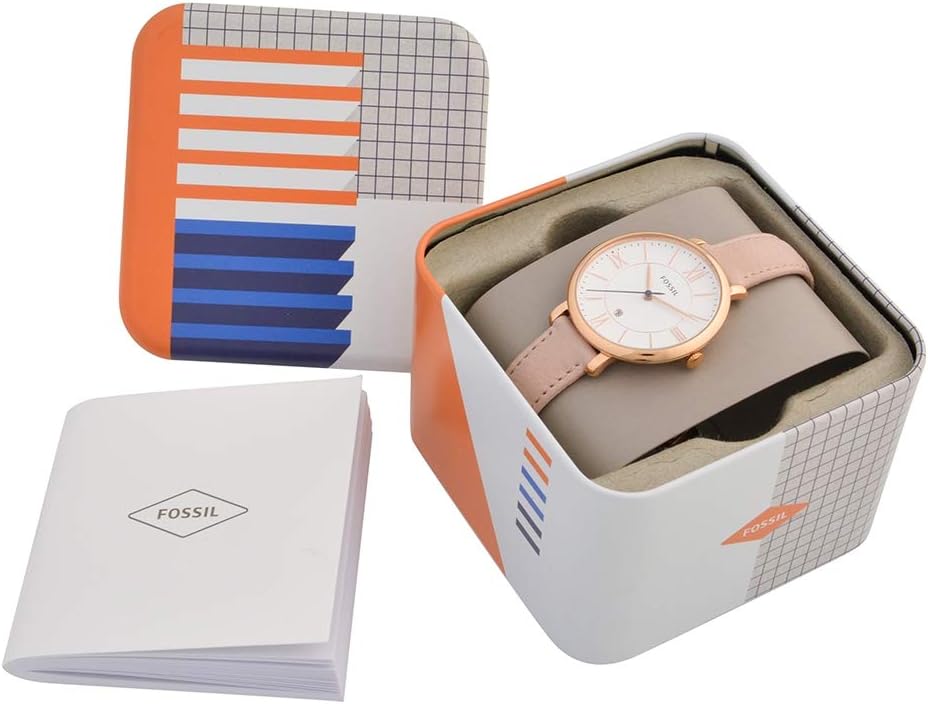 Fossil Jacqueline Watch for Women, Quartz movement with Stainless steel and leather Strap