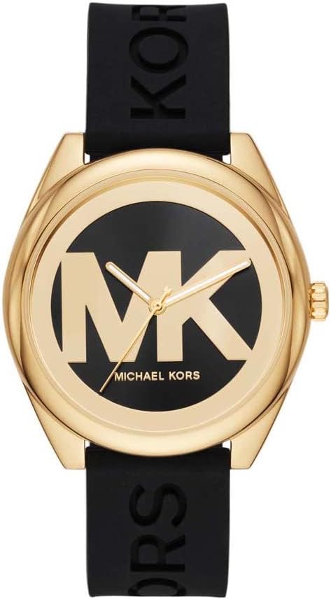 Michael Kors Janelle horloge voor dames, Kwarts uurwerk met drie wijzers en roestvrij stalen of siliconen horlogeband