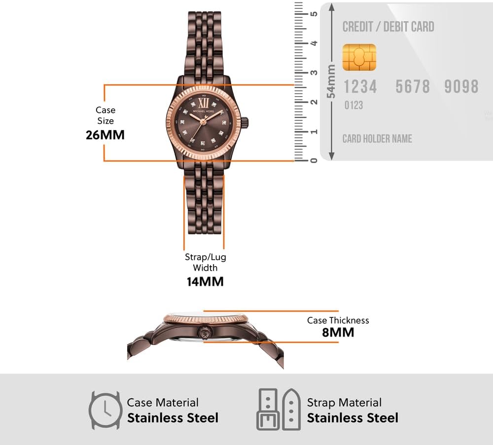 Michael Kors Vrouwen Analoge Quartz Horloge Met Roestvrij Stalen Band MK4844, Bruin