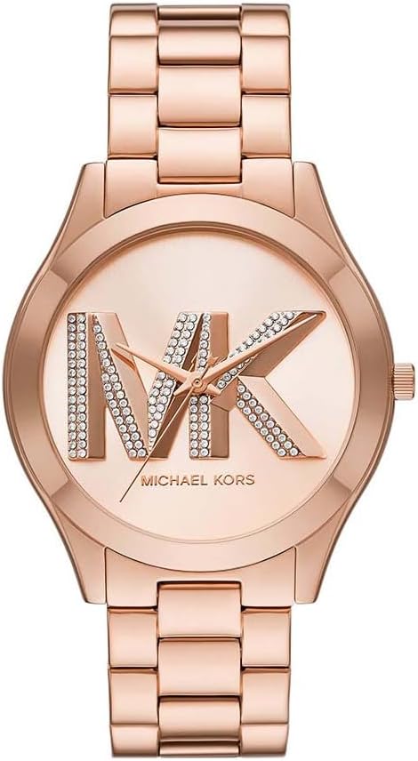 Michael Kors Reloj Slim Runway para mujer, 42 mm, movimiento de cuarzo a tres agujas con correa de acero inoxidable
