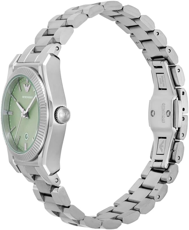Emporio Armani Horloge Voor Dames, Driehandig Quartz uurwerk en 32mm kastmaat met roestvrij stalen, lederen of siliconen band