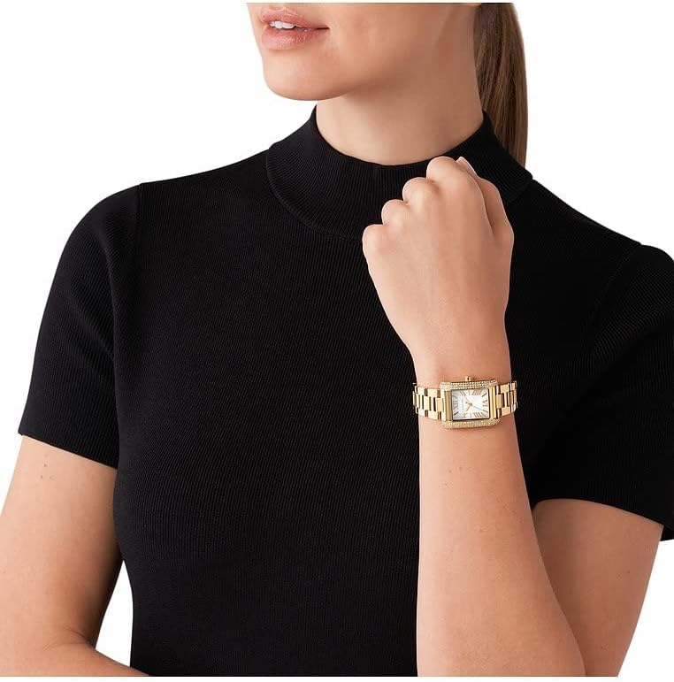 Michael Kors Emery dameshorloge, kwartsuurwerk met horlogeband van roestvrij staal of leder