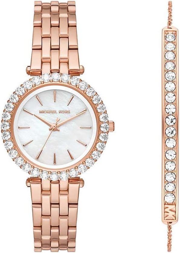 Michael Kors Darci horloge voor dames, uurwerk met roestvrij stalen of lederen band