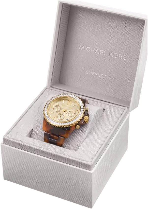 Michael Kors Everest Horloge voor dames, Quartz uurwerk met chronograaf en roestvrij stalen of siliconen band