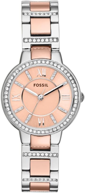 Fossil Virginia horloge voor dames, Quartz uurwerk met Stainless steel of leren band