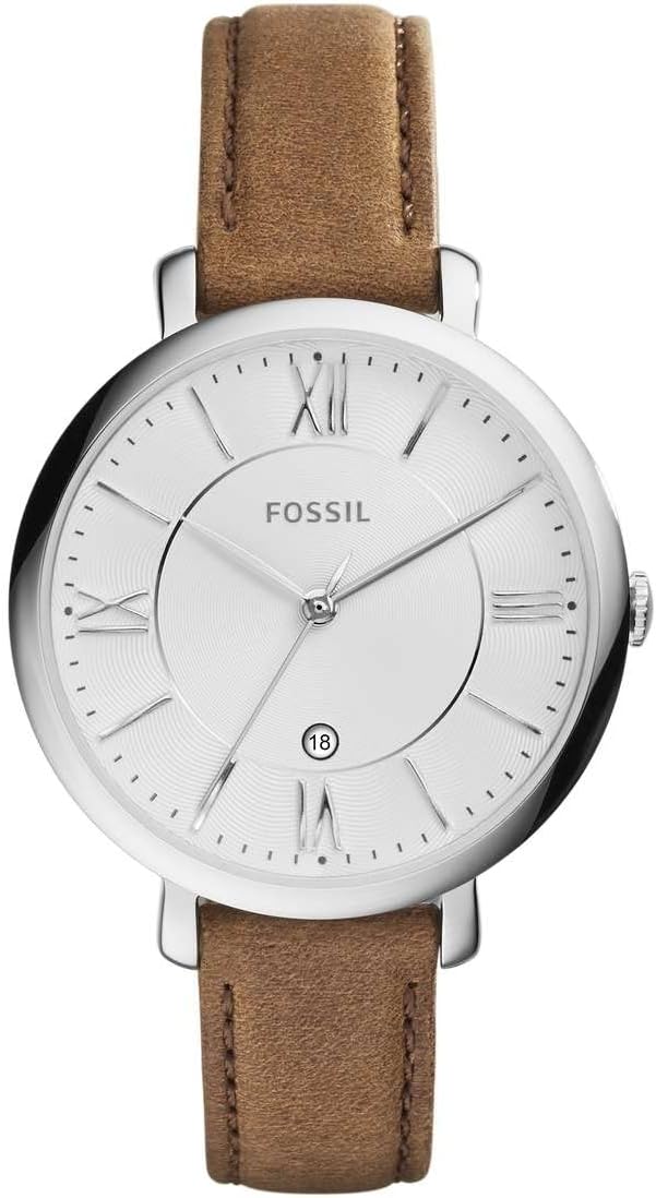 Fossil Jacqueline Watch for Women, Quartz movement with Stainless steel and leather Strap