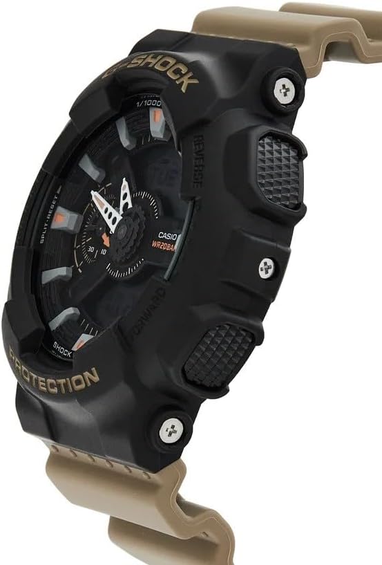 Casio Herenhorloge, analoog-digitaal, kwarts met kunststof armband GA-110TU-1A5ER, Bruin, Sport