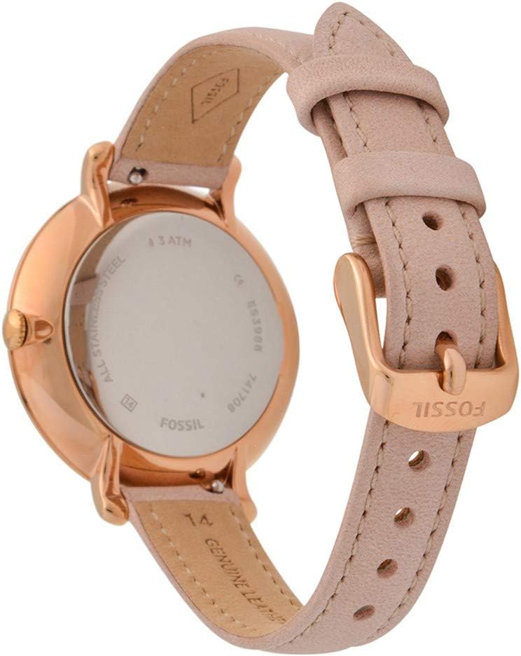 Fossil Jacqueline Watch for Women, Quartz movement with Stainless steel and leather Strap