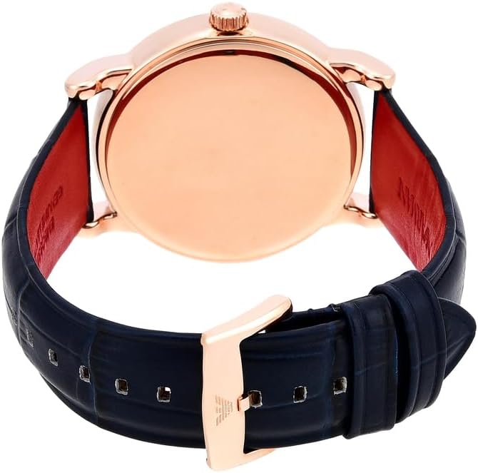 Emporio Armani Herenhorloge met drie wijzers, roestvrijstalen horloge, 43 mm kastgrootte