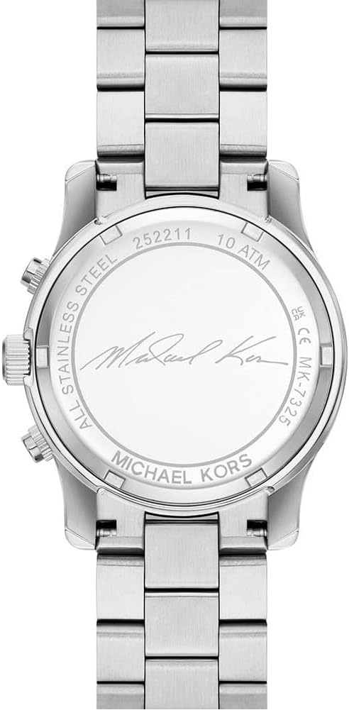Michael Kors Horloge voor dames Runway, Chronograaf uurwerk, Roestvrij stalen horloge, 38mm kastgrootte