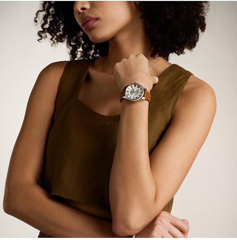 Fossil Harlow Horloge voor Dames, Quartz uurwerk met Roestvrijstalen of Leren Band,
