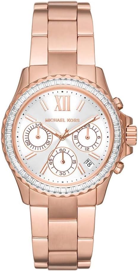 Michael Kors Everest Horloge voor dames, Quartz uurwerk met chronograaf en roestvrij stalen of siliconen band