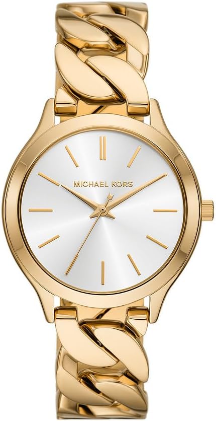 Michael Kors Runway Horloge voor dames, kwartsuurwerk met horlogeband van roestvrij staal, keramiek of leer