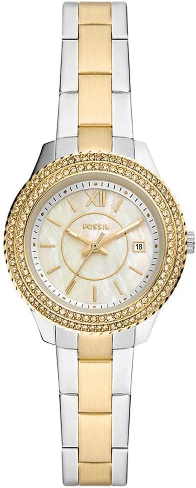 Fossil Stella Horloge voor dames, kwartsuurwerk met roestvrij stalen of leren band