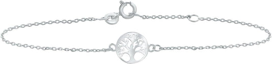 Dames Armband levensboom - Echt Zilver - Armband - Moederdag Cadeau - 19 cm - Zilverkleurig