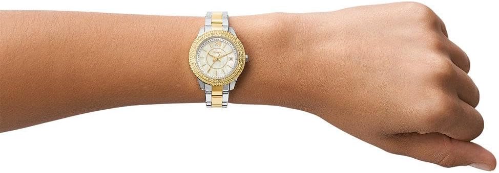 Fossil Stella Horloge voor dames, kwartsuurwerk met roestvrij stalen of leren band