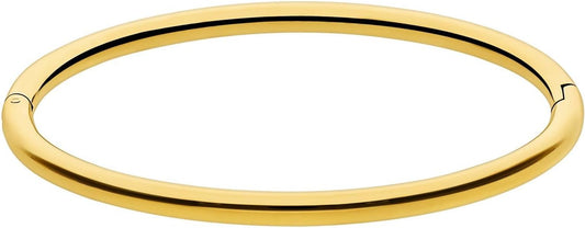 Lucardi Dames Stalen goldplated bangle - Armband - Staal - Goud - 58 dm