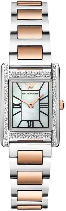 Emporio Armani horloge voor dames, kwartsuurwerk en kastmaat 31 mm met roestvrij stalen, lederen of siliconen band