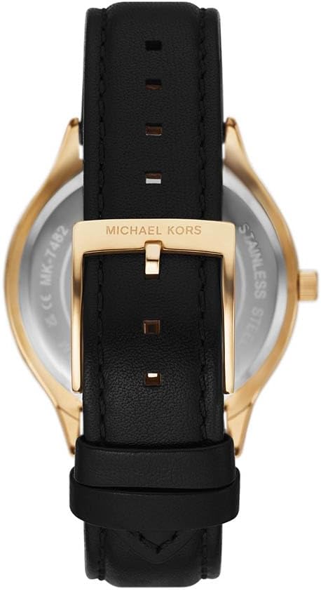 Michael Kors Slim Runway Horloge voor dames, 38mm Driehandig kwartsuurwerk met lederen horlogeband