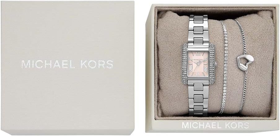 Michael Kors Emery dameshorloge, kwartsuurwerk met horlogeband van roestvrij staal of leder