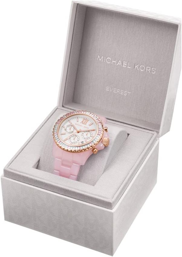 Michael Kors Everest Horloge voor dames, Quartz uurwerk met chronograaf en roestvrij stalen of siliconen band