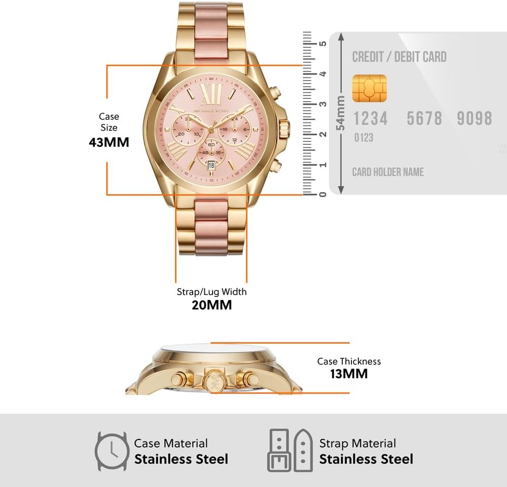 Michael Kors Brecken Horloge voor heren, uurwerk met chronograaf en roestvrij stalen of lederen band
