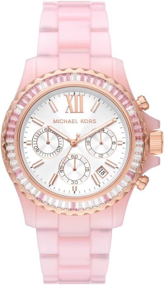 Michael Kors Everest Horloge voor dames, Quartz uurwerk met chronograaf en roestvrij stalen of siliconen band
