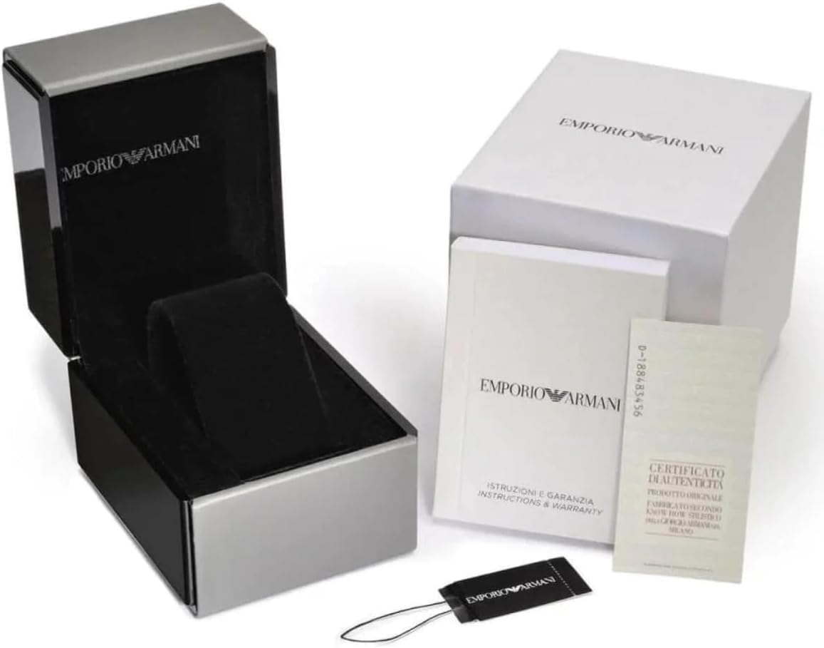 Emporio Armani dames met twee hands zwart roestvrijstalen horloge
