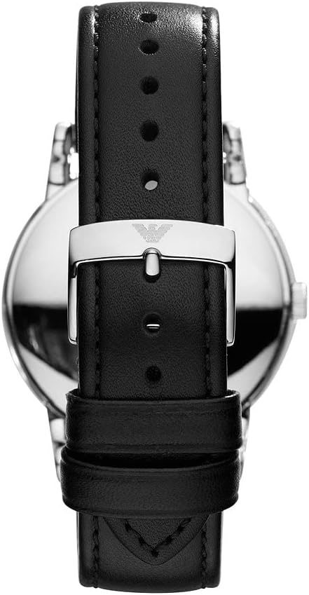 Emporio Armani Herenhorloge met drie wijzers, roestvrijstalen horloge, 43 mm kastgrootte