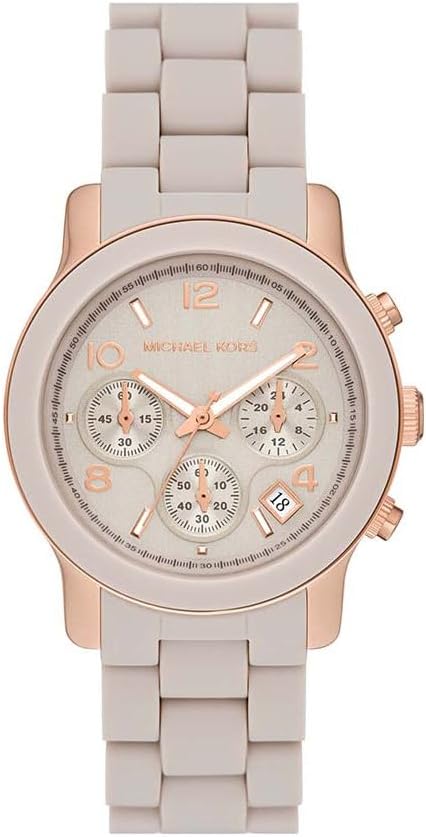 Michael Kors Horloge voor dames Runway, Chronograaf uurwerk, Roestvrij stalen horloge, 38mm kastgrootte