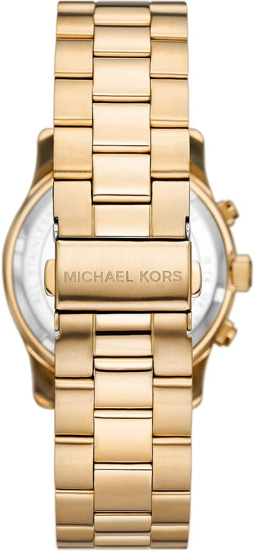Michael Kors Horloge voor dames Runway, Chronograaf uurwerk, Roestvrij stalen horloge, 38mm kastgrootte
