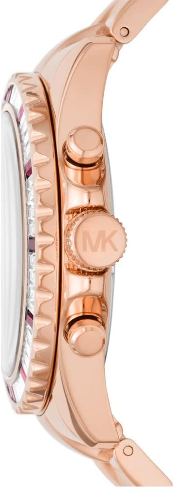 Michael Kors Everest Horloge voor dames, Quartz uurwerk met chronograaf en roestvrij stalen of siliconen band