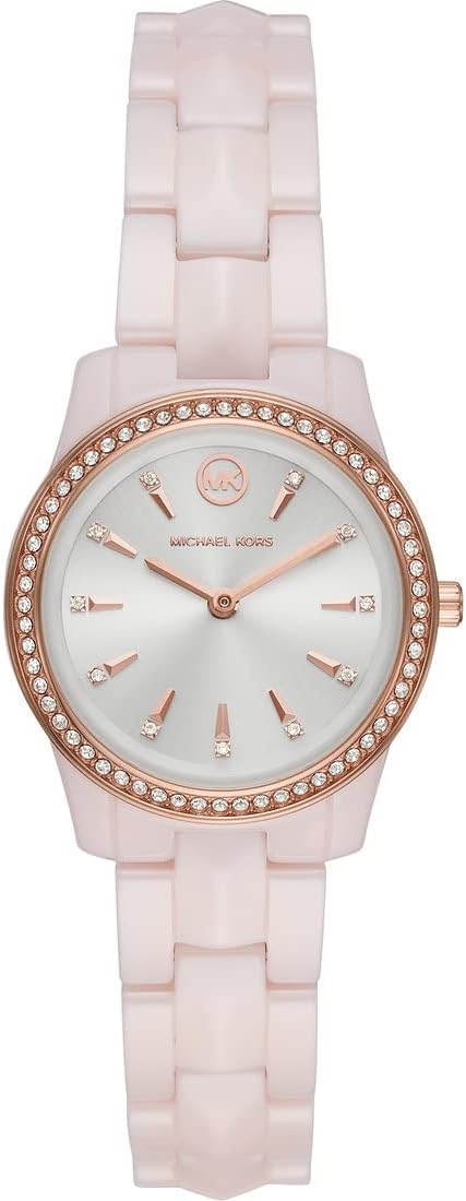 Michael Kors Runway Horloge voor dames, kwartsuurwerk met horlogeband van roestvrij staal, keramiek of leer